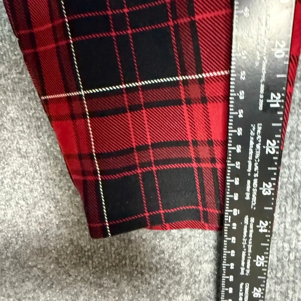 Torrid Pants Womens 4XL Red Black Plaid Pixie Pull‎ On Plus Size Stretch Holiday